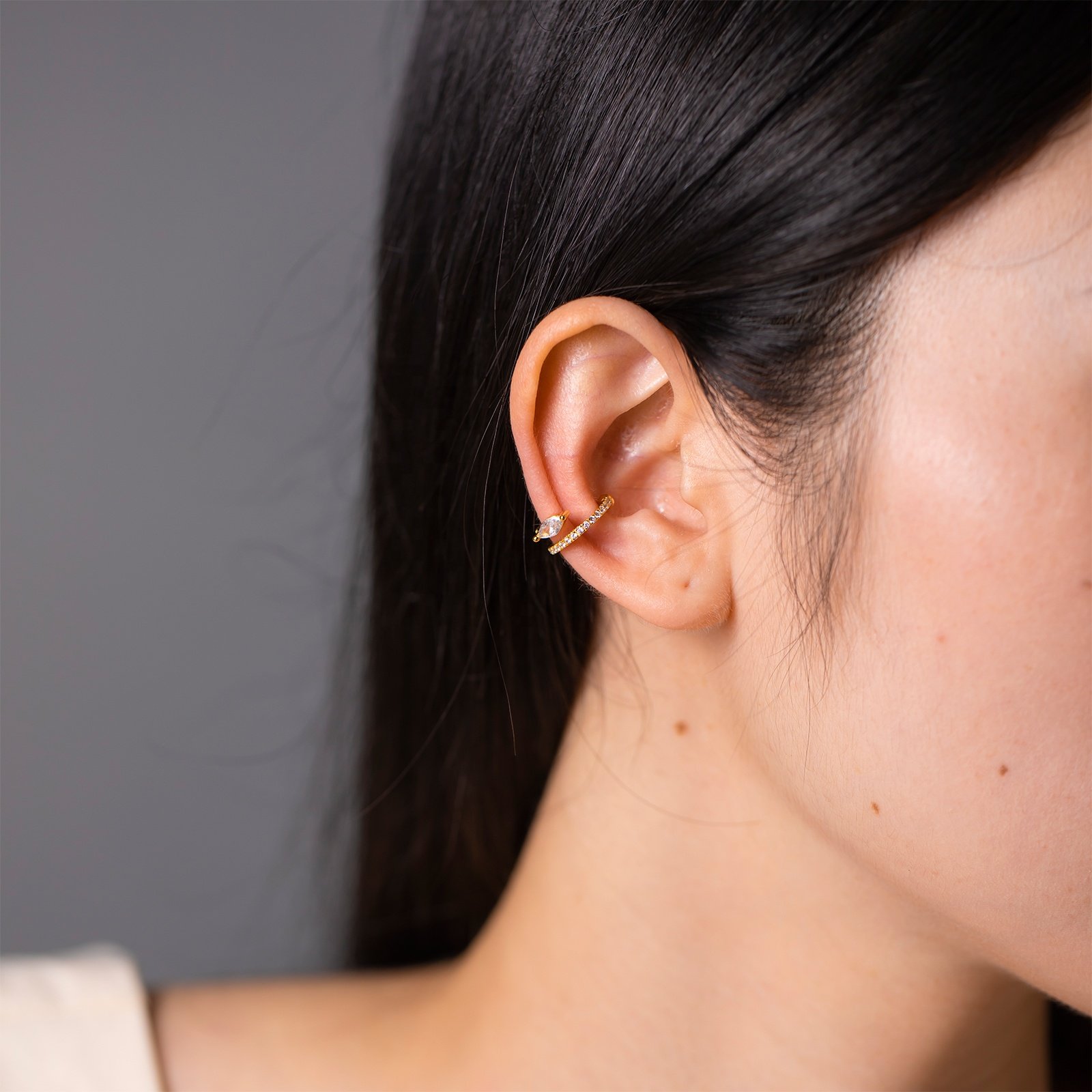 FUAMAY Accessories Women Jewelry S925 Non Pierce Ear Cuff Daily Gold Vermeil Ear Cuff