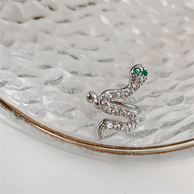 Light Luxury Snake Ear Cuff Earring No Piercing Fine Jewelry Clip On Earrings for Women