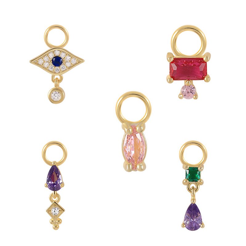 Wholesale S925 Sterling Silver Charm Beads Earrings Accessories Versatile Earrings Charm Pendant