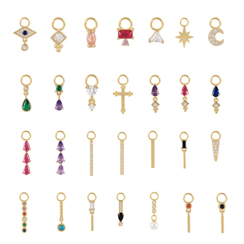 Wholesale S925 Sterling Silver Charm Beads Earrings Accessories Versatile Earrings Charm Pendant