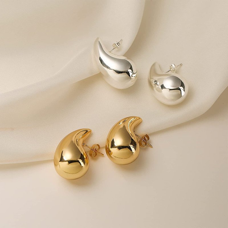 Fashion CCB Droplet Gold Plated Earrings with Comma Characters Fashion Jewelry Small Pepper Earrings