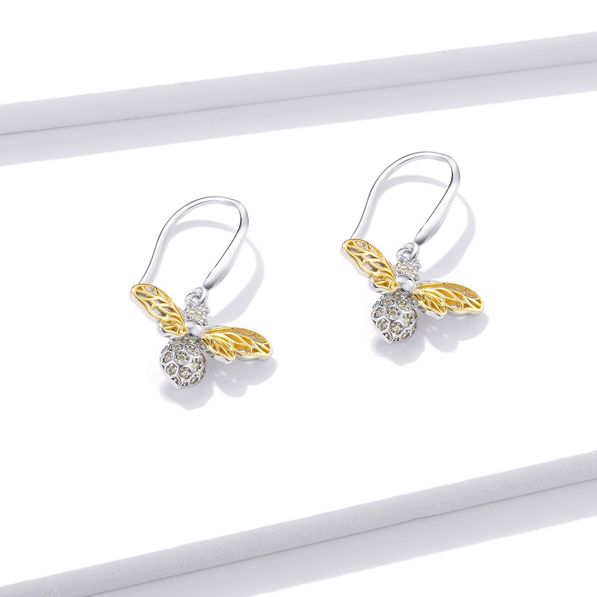 925 Sterling Silver Bee Earrings for Women Fine Jewelry Honeybee Drop Earrings for Women