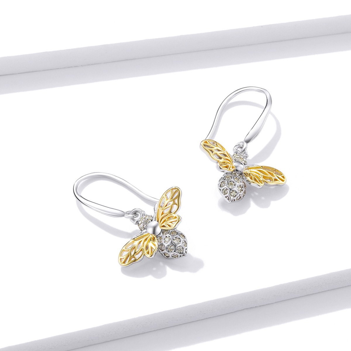 925 Sterling Silver Bee Earrings for Women Fine Jewelry Honeybee Drop Earrings for Women