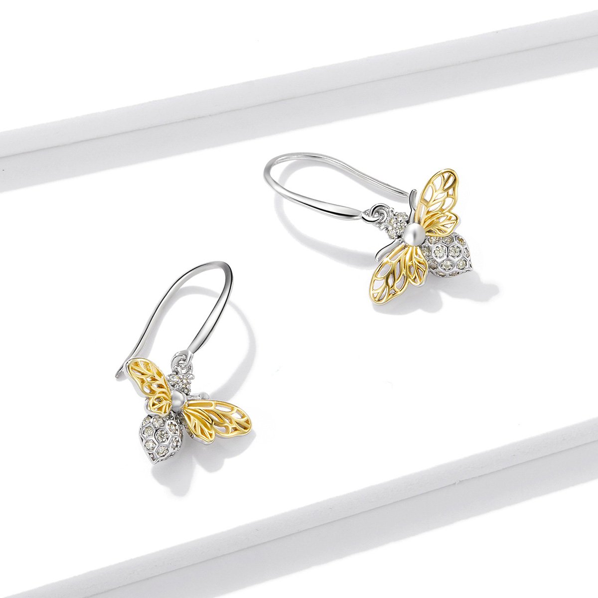 925 Sterling Silver Bee Earrings for Women Fine Jewelry Honeybee Drop Earrings for Women