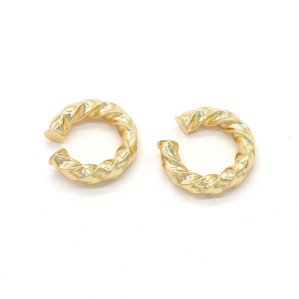 Chunky Gold Cartilage 18k Gold Plated Thick Hollow Hoop Earrings Wide Tube Chunky Ear Cuff for Women