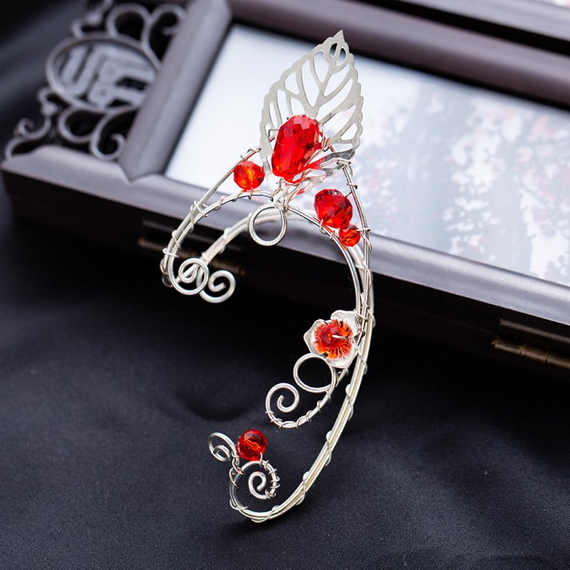Elves Ear Cuff Earrings Handmade Wrapping Leaf Cosplay Fairy No Pierced Clip On Earring For Women Jewelry