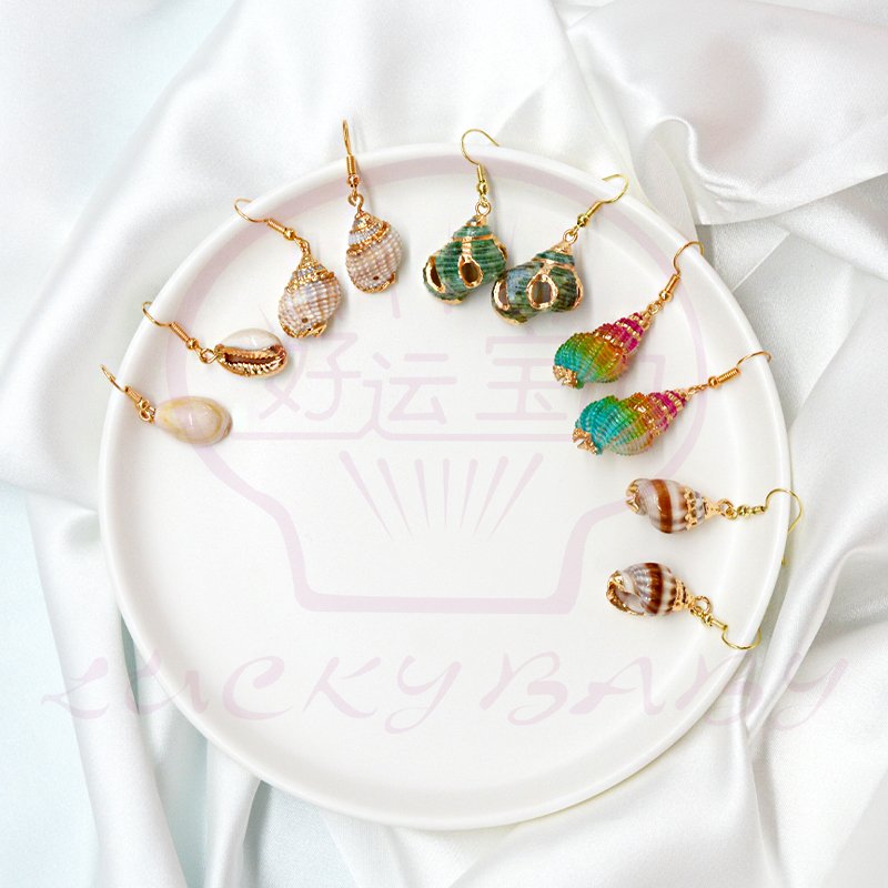 Alloy Plated Handmade Natural Shell Earrings Jewelry Ear Cuff Earring