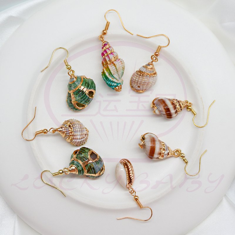 Alloy Plated Handmade Natural Shell Earrings Jewelry Ear Cuff Earring
