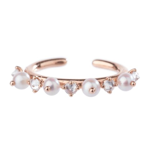 Beautiful Women Ear Cuff Earrings Pearl Ear Cuff Gold 925 Sterling Silver Plated Zircon and Natural Trendy S925 Geometric 30 Pcs