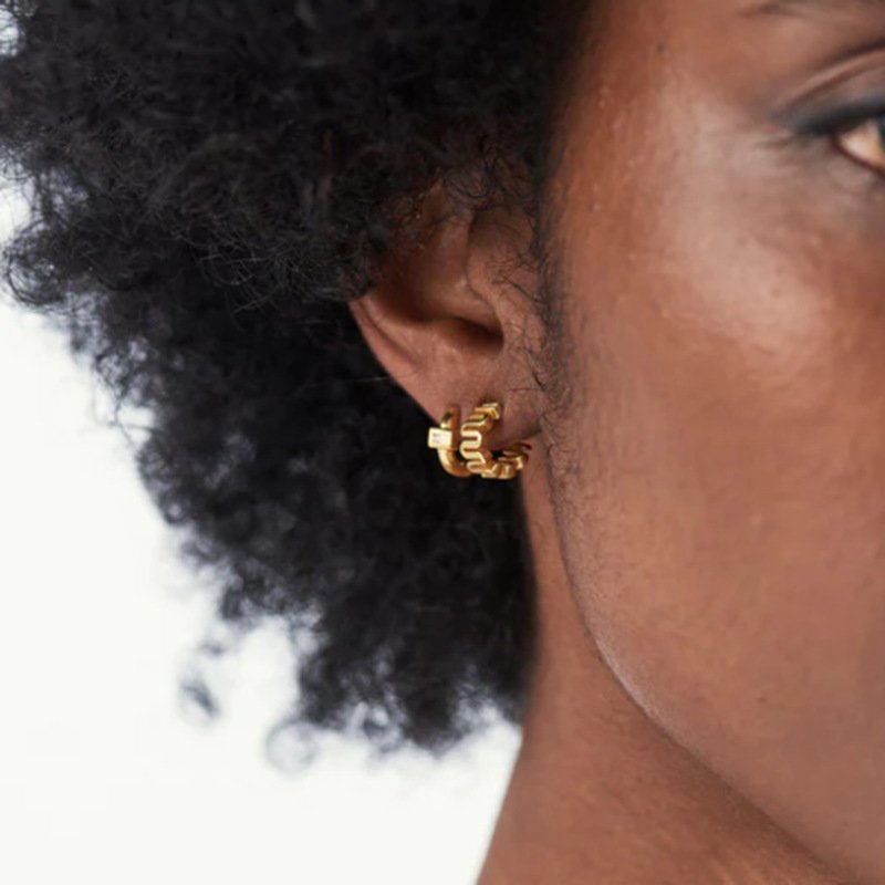 Wholesale Fashion Trendy High Quality New Arrival Trendy Fashion Women 18K Gold Plated Wave Stud Earring for Girls