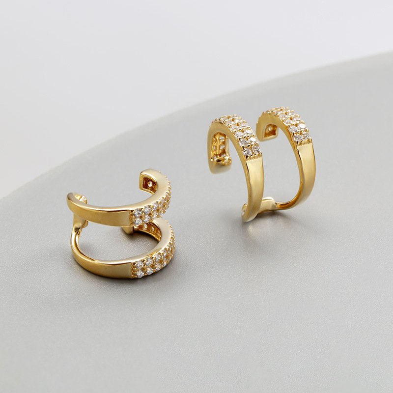 Wholesale Tarnish Free Fine 925 Sterling Silver cz Ear Cuff Earrings Designer Clip On Earring Non Pierced