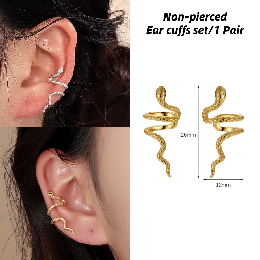 Fine Jewelry Wholesale 925 Sterling Silver Snake Ear Cuff Earrings Non Piercing Fashion Cartilage Earrings For Men Women Gift