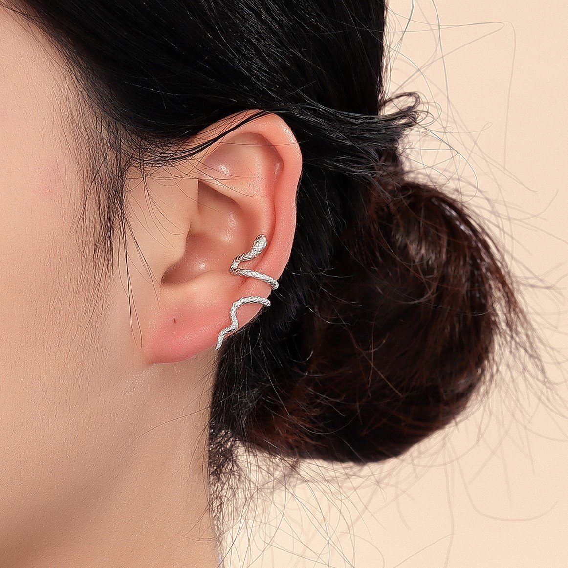 Fine Jewelry Wholesale 925 Sterling Silver Snake Ear Cuff Earrings Non Piercing Fashion Cartilage Earrings For Men Women Gift