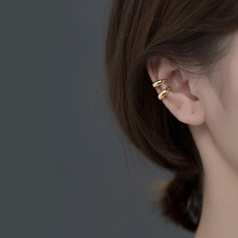925 Sterling Silver Minimalist Ear Cuffs Trendy 18K Gold Plated Clip on Earrings Fine Jewelry for Women Men