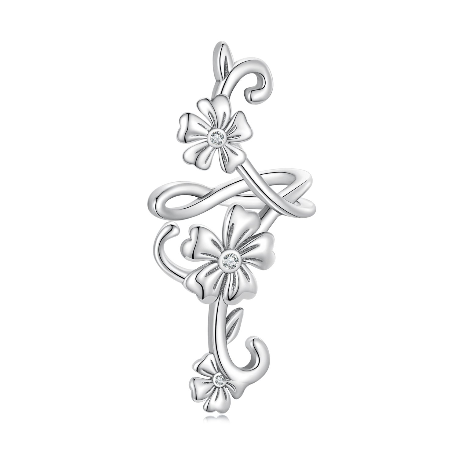 Patterned Ear Bone Clip Without Ear Hole Personality Unilateral S925 Silver Ear Clip earrings SCE1512