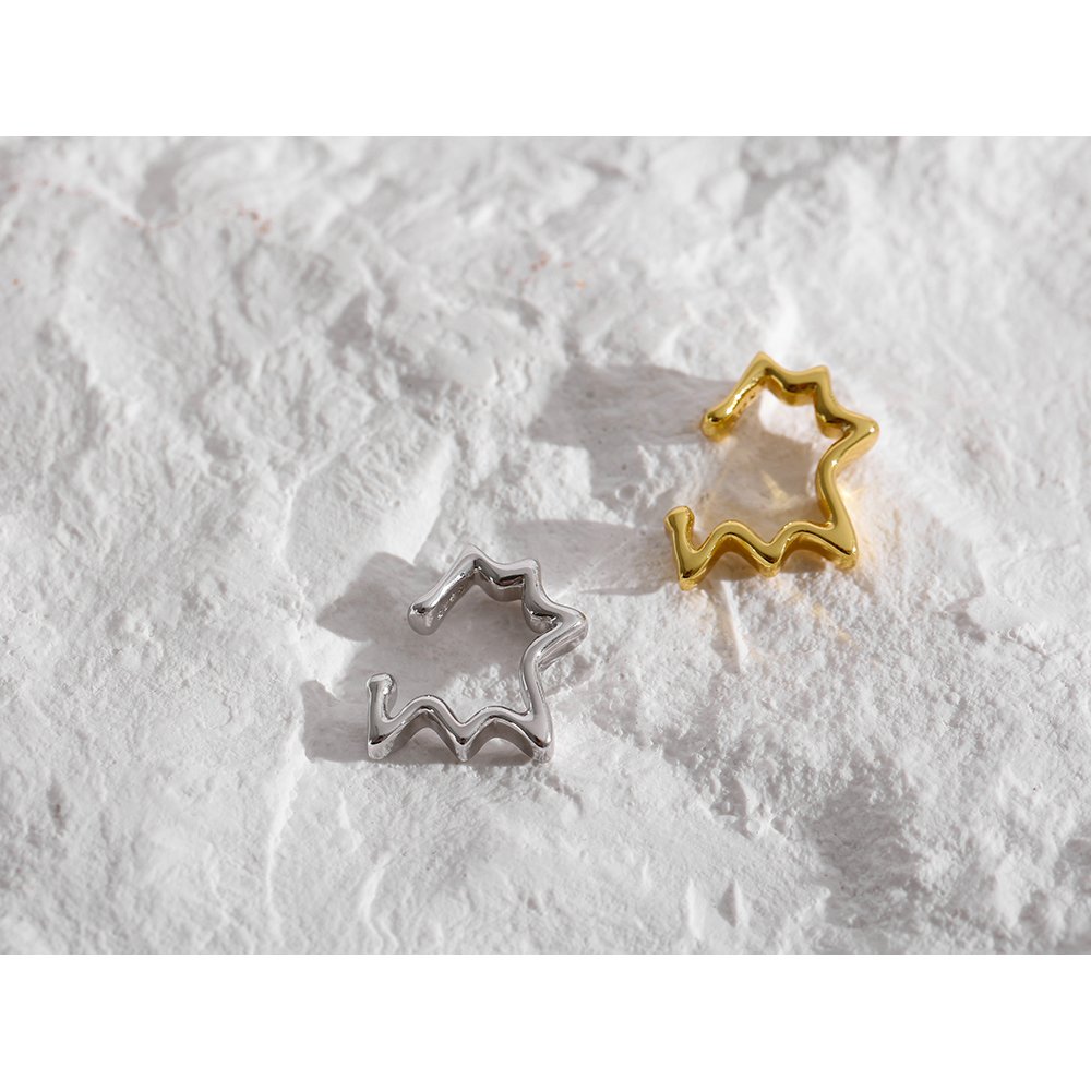 JINYOU 055 Personalised Gold Twist Jewelry 925 Sterling Silver Earrings Statement Ear Cuff Earrings Women