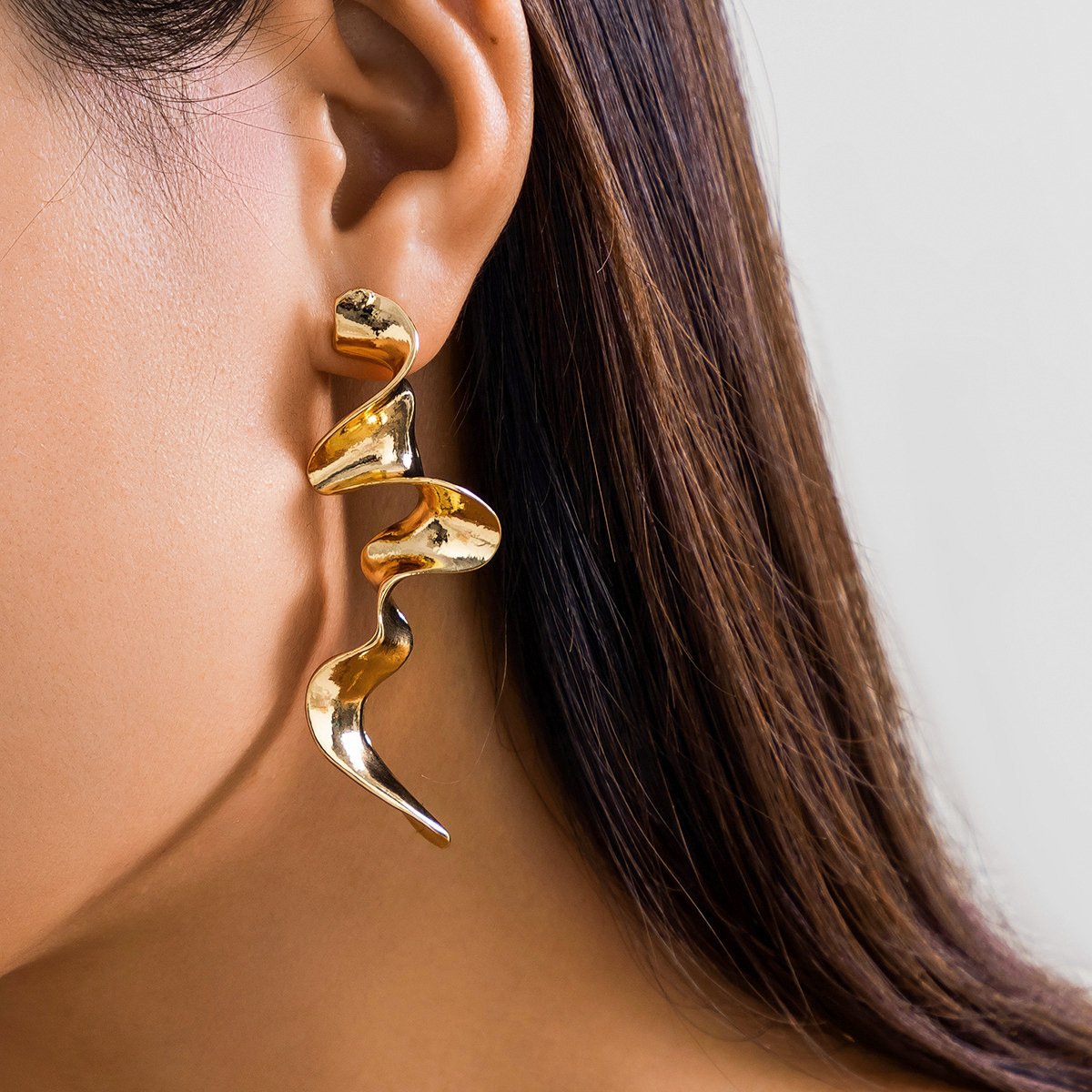 Hip Hop Cool Youth Irregular Ear Cuff Stainless Steel Simple Geometric Clip Earrings gold filled jewelry
