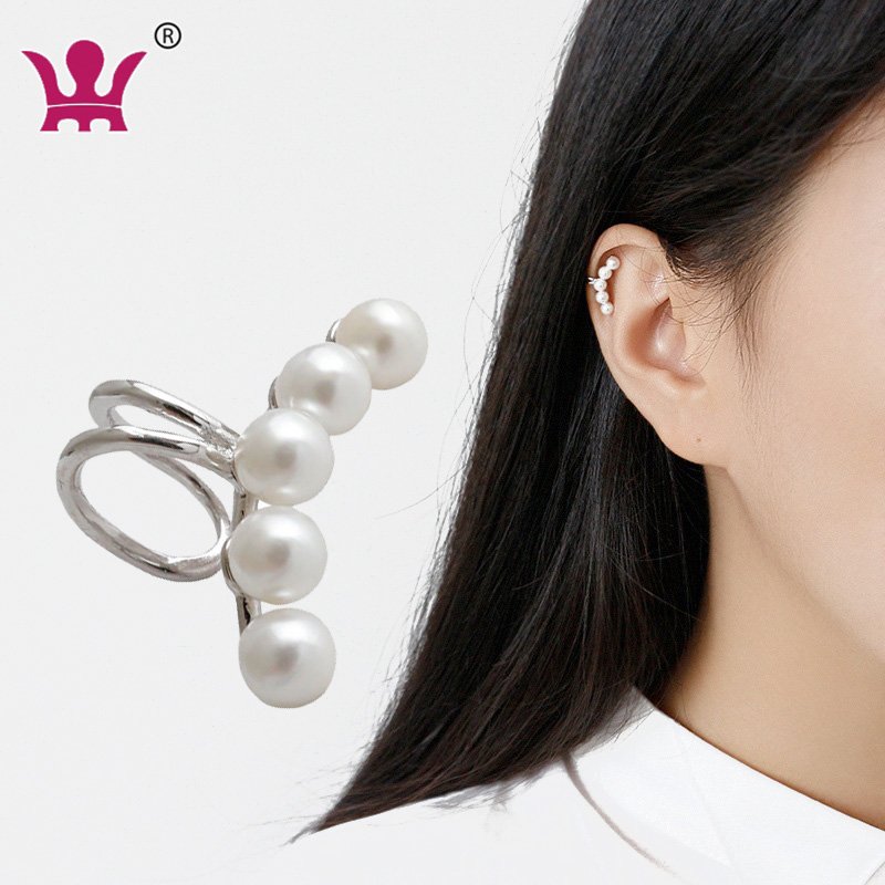 European Simple Clip Cuff Earrings Dainty Conch Cute 925 Sterling Silver Pear Cuff Earring Single Piece