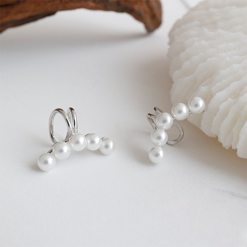 European Simple Clip Cuff Earrings Dainty Conch Cute 925 Sterling Silver Pear Cuff Earring Single Piece