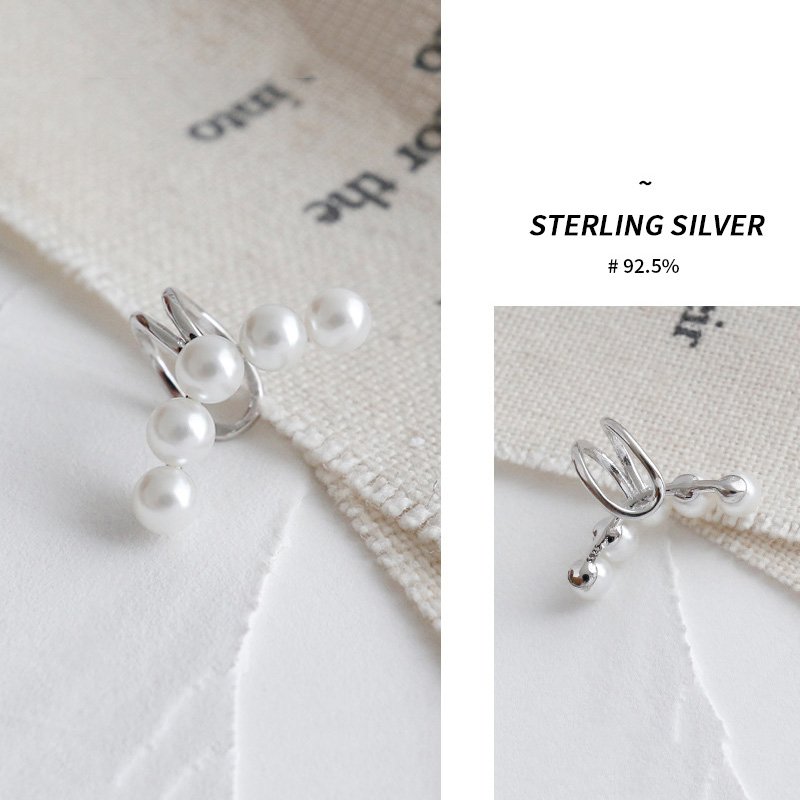 European Simple Clip Cuff Earrings Dainty Conch Cute 925 Sterling Silver Pear Cuff Earring Single Piece