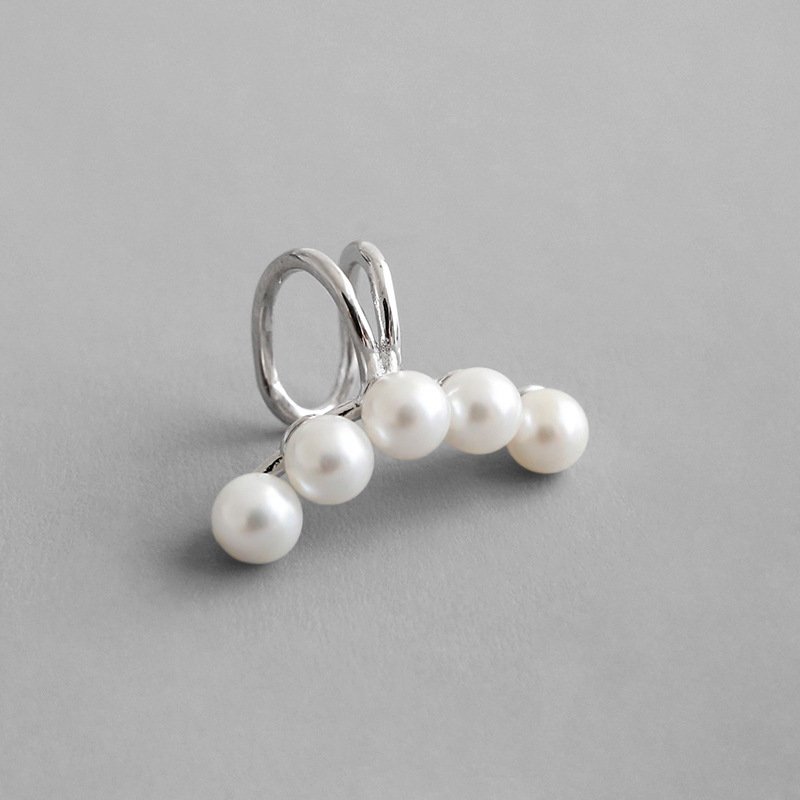 European Simple Clip Cuff Earrings Dainty Conch Cute 925 Sterling Silver Pear Cuff Earring Single Piece
