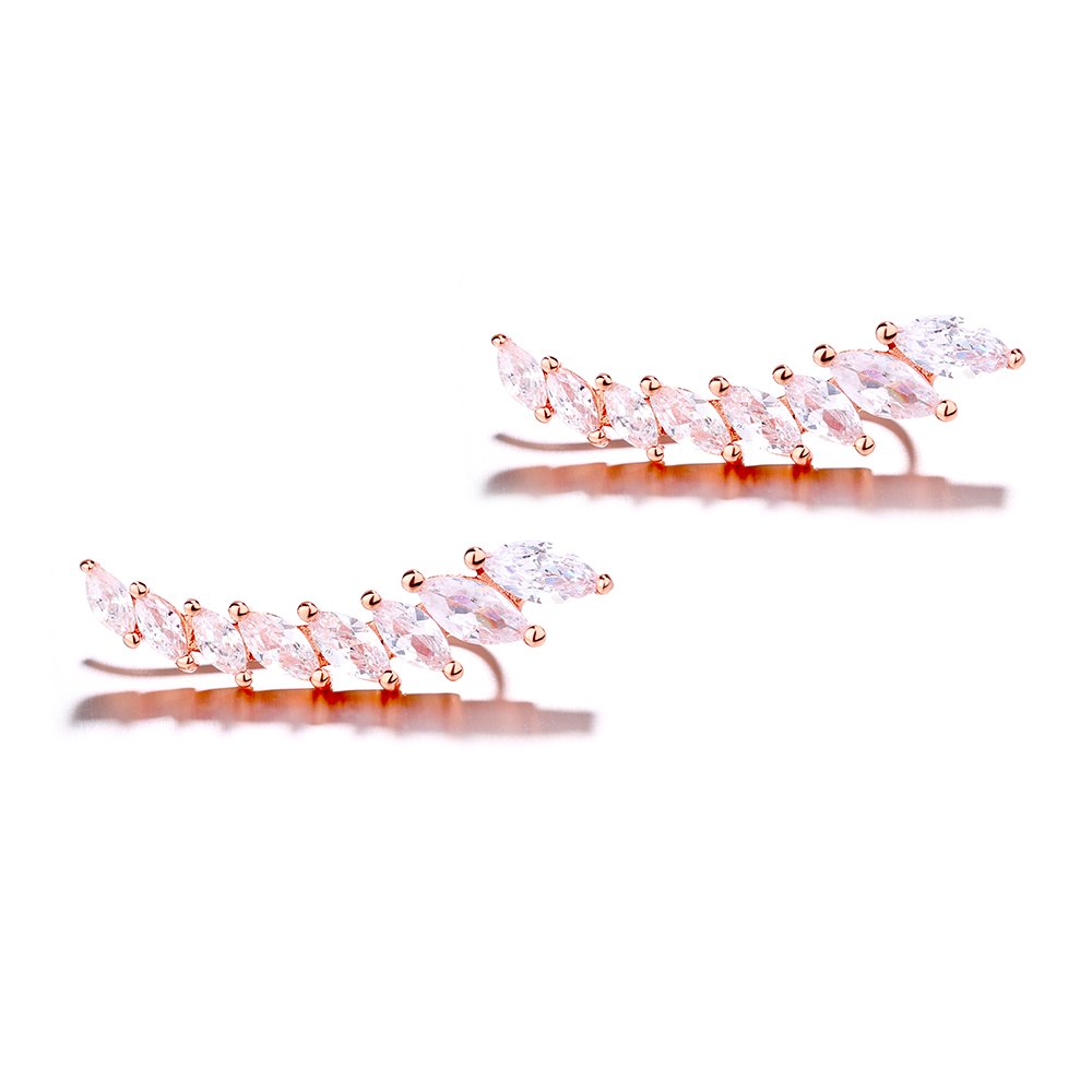 Fine Jewelry 925 Sterling Silver Ear Clip cz Earrings