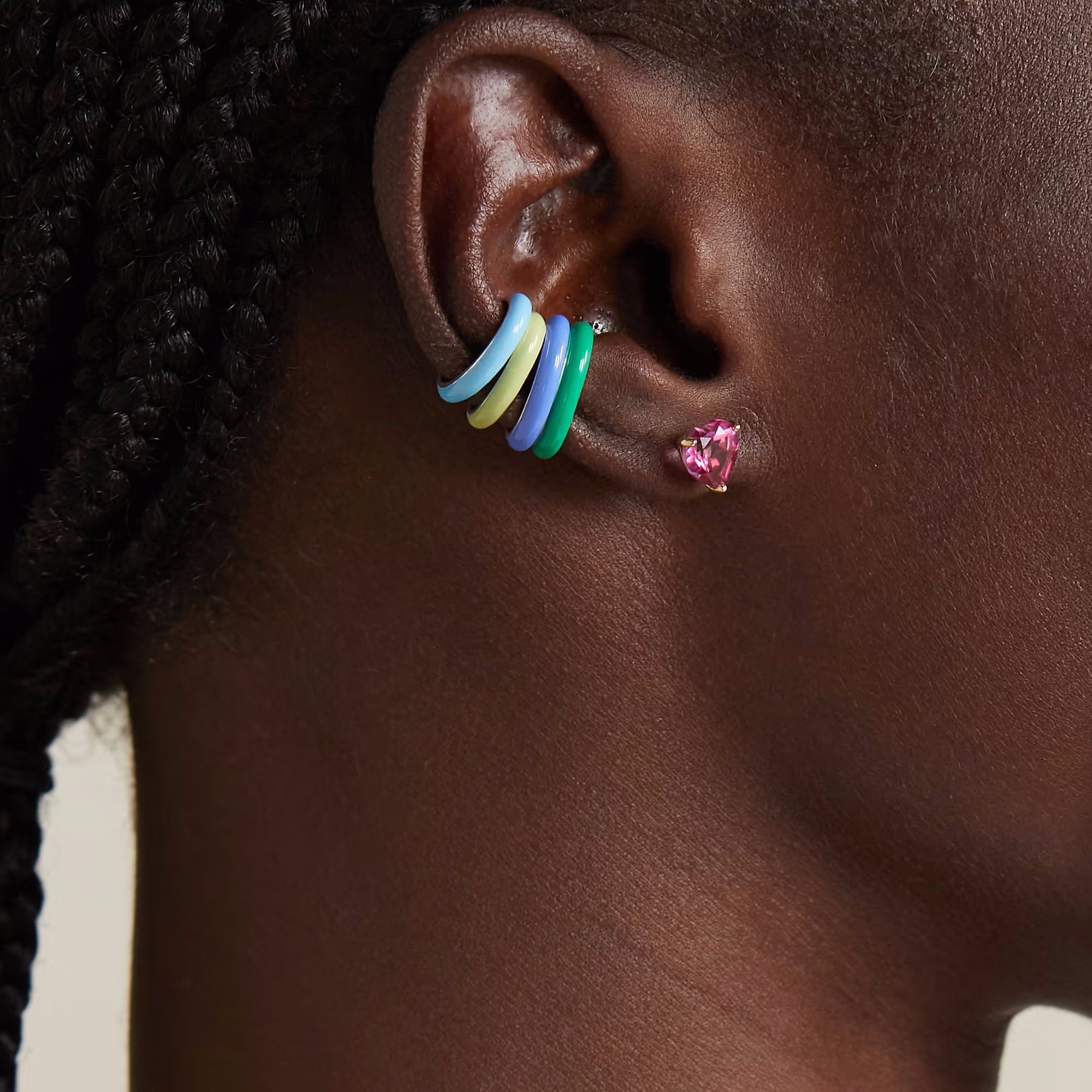 LOZRUNVE 14k Gold 18k Gold Fine Fashion 925 Silver Colorful Ear Cuff Earcuff Earring