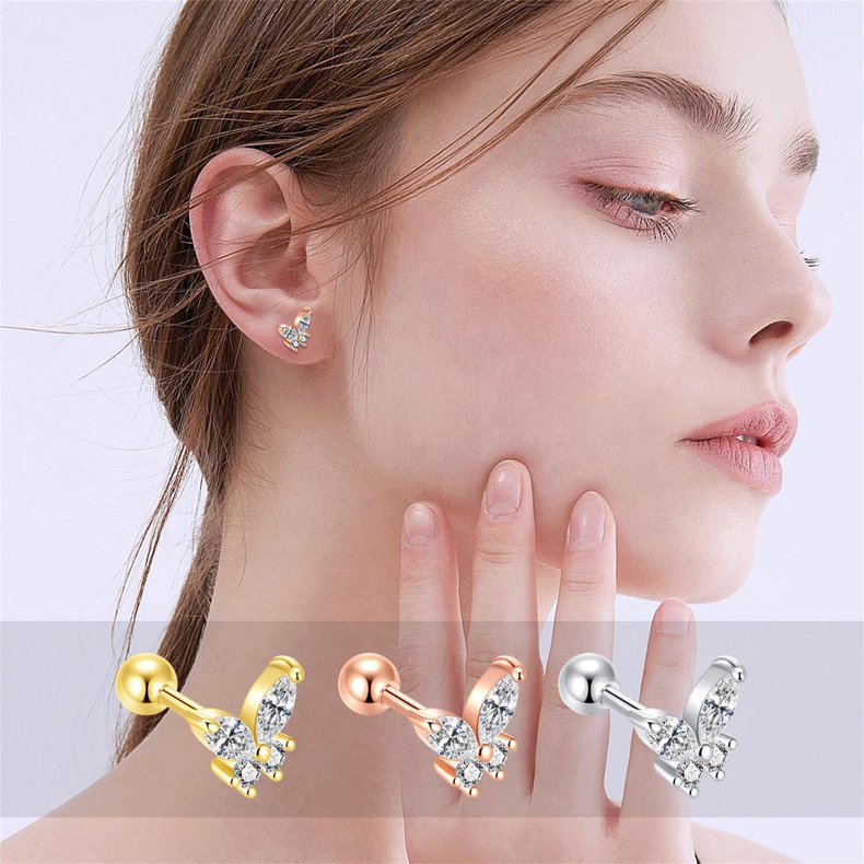 christmas gold korean stud stainless steel statement hoop pearl fashion fine jewelry earrings women pouch set 2022