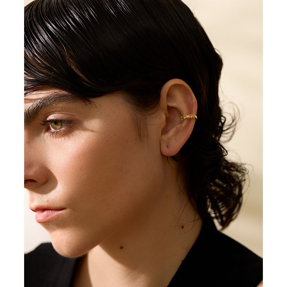 JINYOU 030 Sterling Silver 1PC Colorful Cubic Zirconia Ear Bone Clips Fashion Clip on Earrings Fine Jewelry Women
