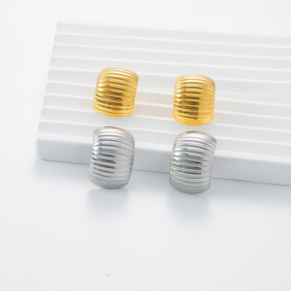 Styles Designing High-Grade Stainless Steel C-Shaped Unique Female Catwalk Earrings