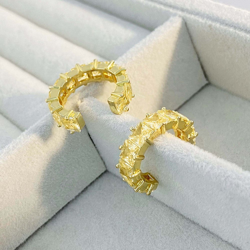 Summer Colorful Millenia Jewelry Light Green CZ Ear Cuff 925 Sterling Silver Mexico America Non-piercing Earrings Gold for Party