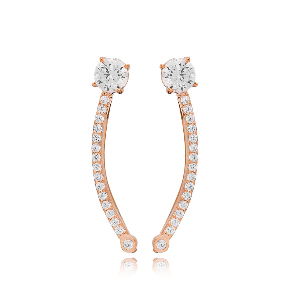 Square Design Stylish Ear Cuff Earring Designs Turkish Handmade 925 Sterling Silver High Quality Jewelry