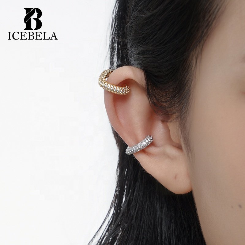 New Arrival Luxury Ear Cuff Fashion Earrings Fine Jewelry Heart Shape Pave Zircon 925 Sterling Silver Earrings For Girls Women