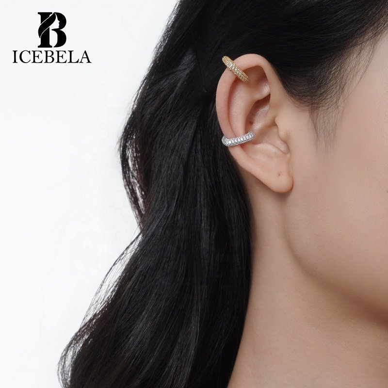 New Arrival Luxury Ear Cuff Fashion Earrings Fine Jewelry Heart Shape Pave Zircon 925 Sterling Silver Earrings For Girls Women