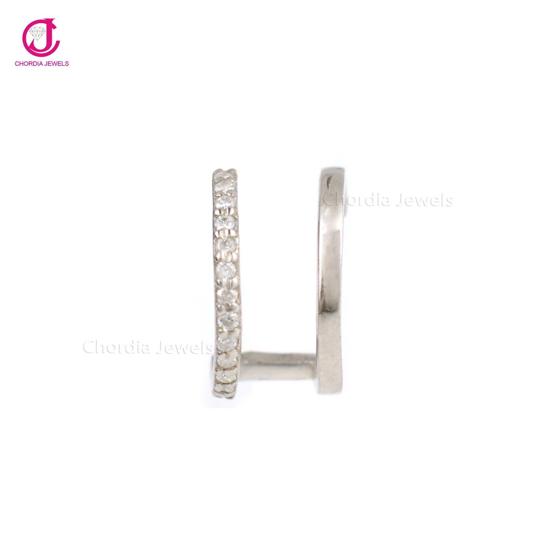 Ear Cuff Diamonds Fashion Jewelry Minimalist 925 Sterling Silver with Natural for Woman Earrings 100% Natural Customised LOGO