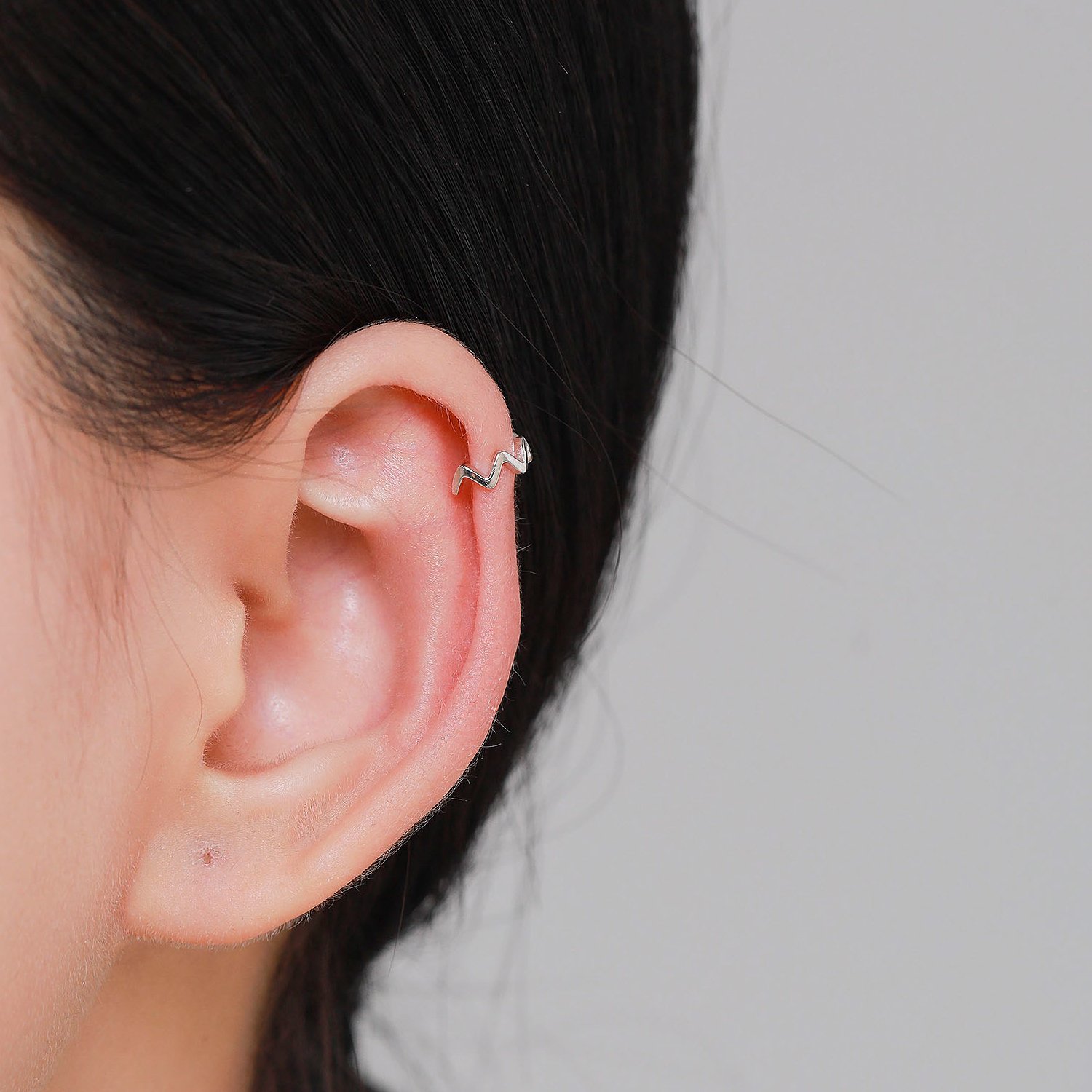Real 925 Sterling Silver Fashion Simple Gold Color Wave Clips Earrings For Women Party Fine Jewelry Accessories