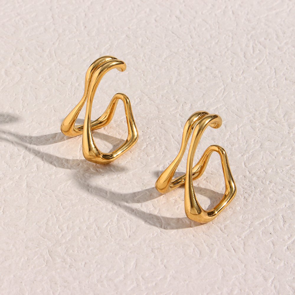 Aretas High Quality Fashion Earrings 2023 European And American Jewelry Exaggerated Earrings Hollow Irregular Cuff Earrings