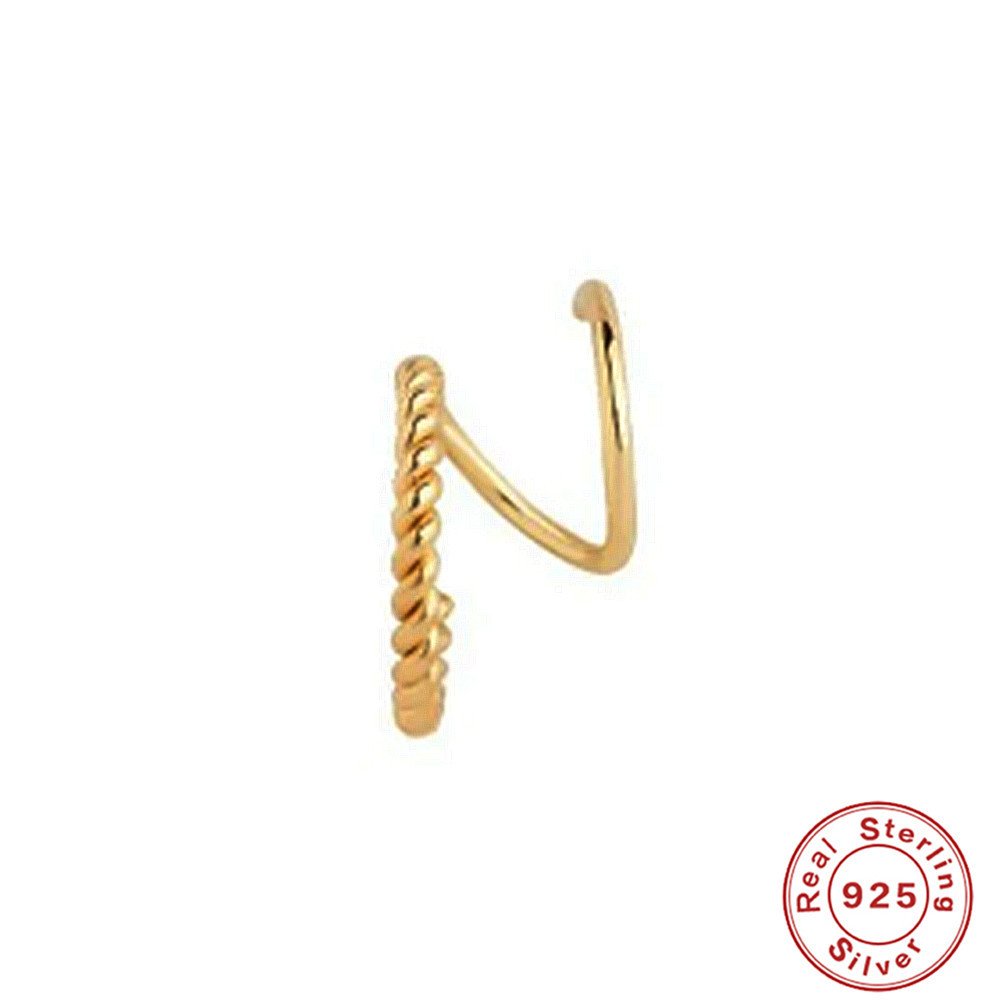 Trendy Fine Jewelry Earrings - Sterling Silver Threader Ear Cuffs with Spiral Twist Design for Women
