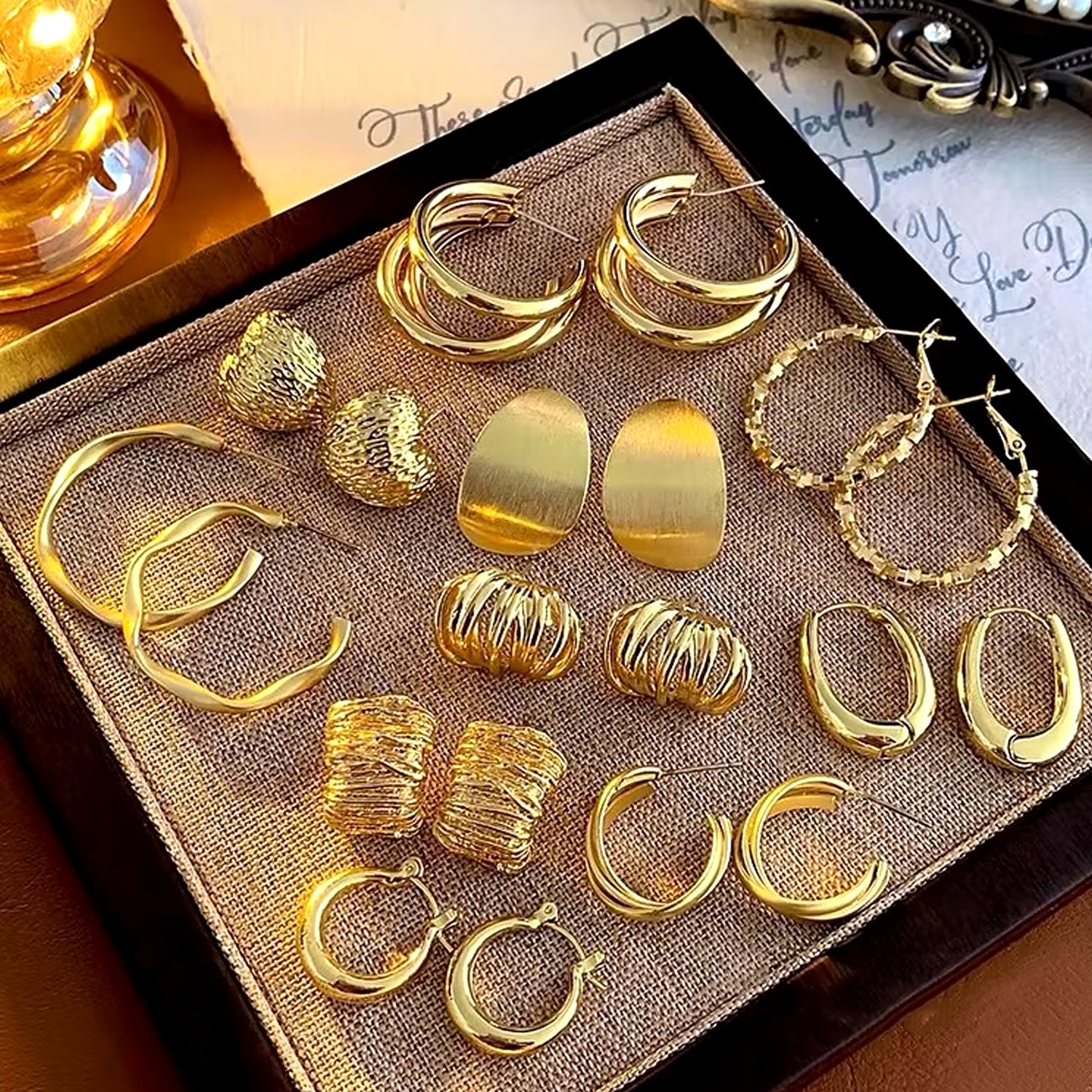 Hypoallergenic Customized C 18k PVD Gold Plated 304 Stainless Steel Jewelry Women Chunky Hollowed Statement Hoop Earrings