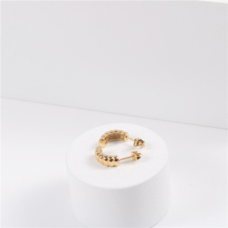 2021 Trendy Ear Jewelry Stainless Steel Thick Cuff Hoop Stub Earrings