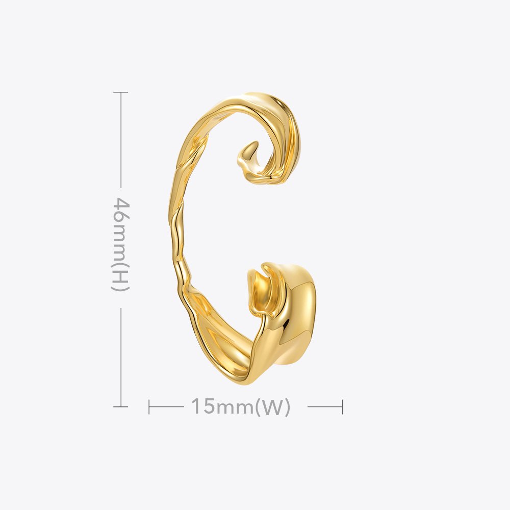 Ear Cuff Clip Without Piercing Single Earring High Quality 18K Gold Plated Brass Jewelry E211263
