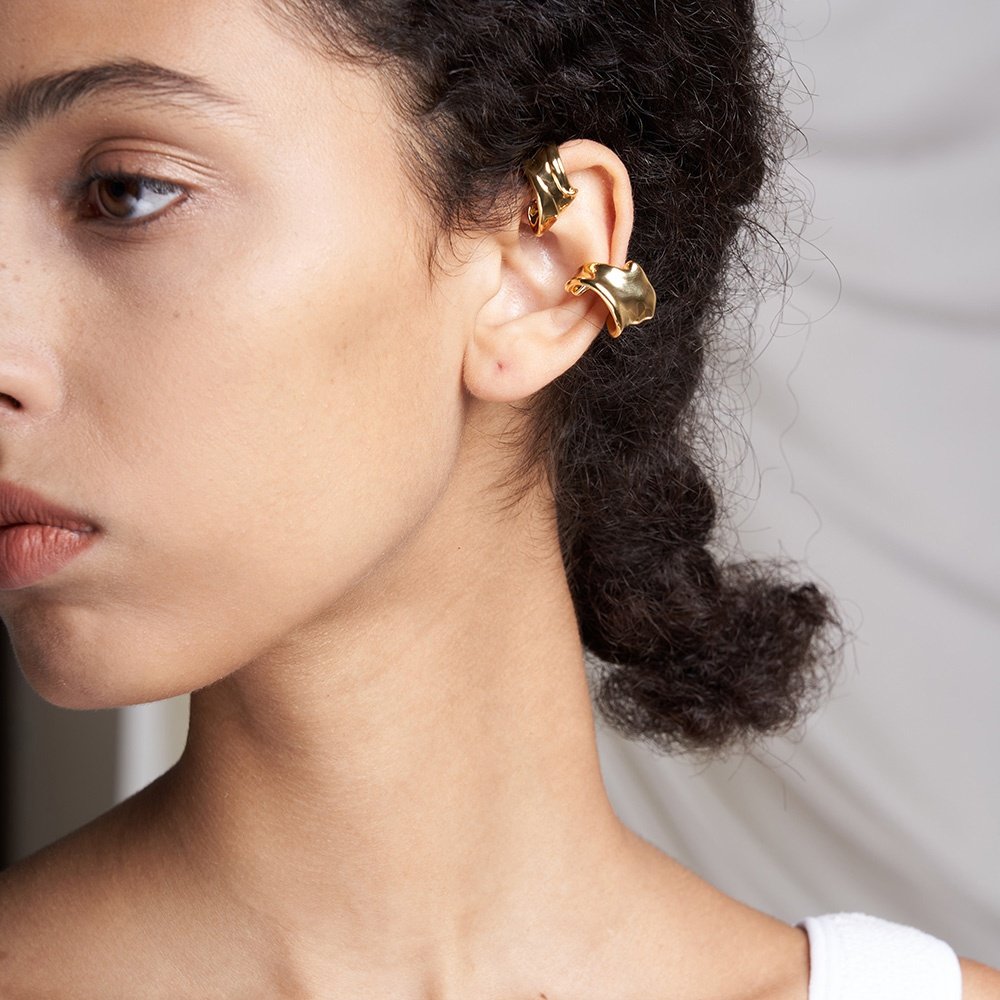 Ear Cuff Clip Without Piercing Single Earring High Quality 18K Gold Plated Brass Jewelry E211263