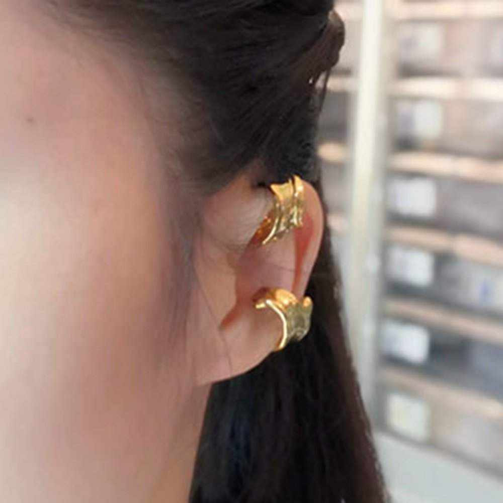 Ear Cuff Clip Without Piercing Single Earring High Quality 18K Gold Plated Brass Jewelry E211263