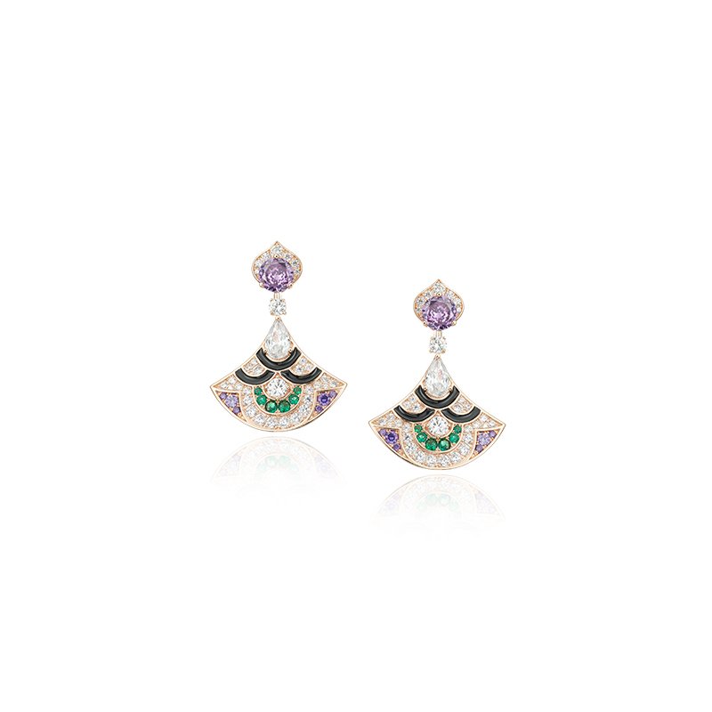 18K Gold Plated Enamel Zircon Light Luxury High-End Fashion Women's Fine Dangle Earrings for Banquet & Evening Wear