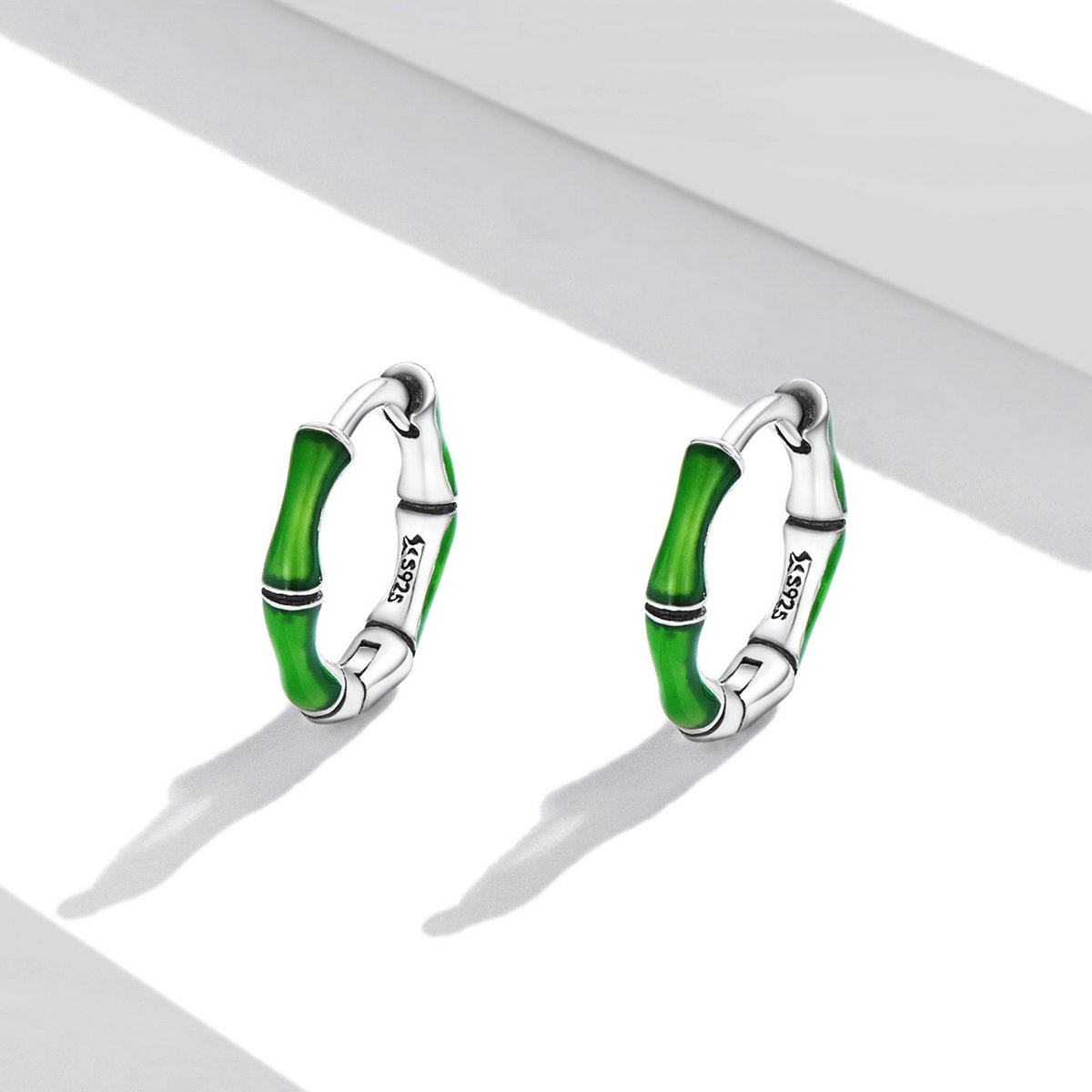 925 Sterling Silver Jewelry Bamboo Earrings Fashion Designer Hoop Earrings for Women