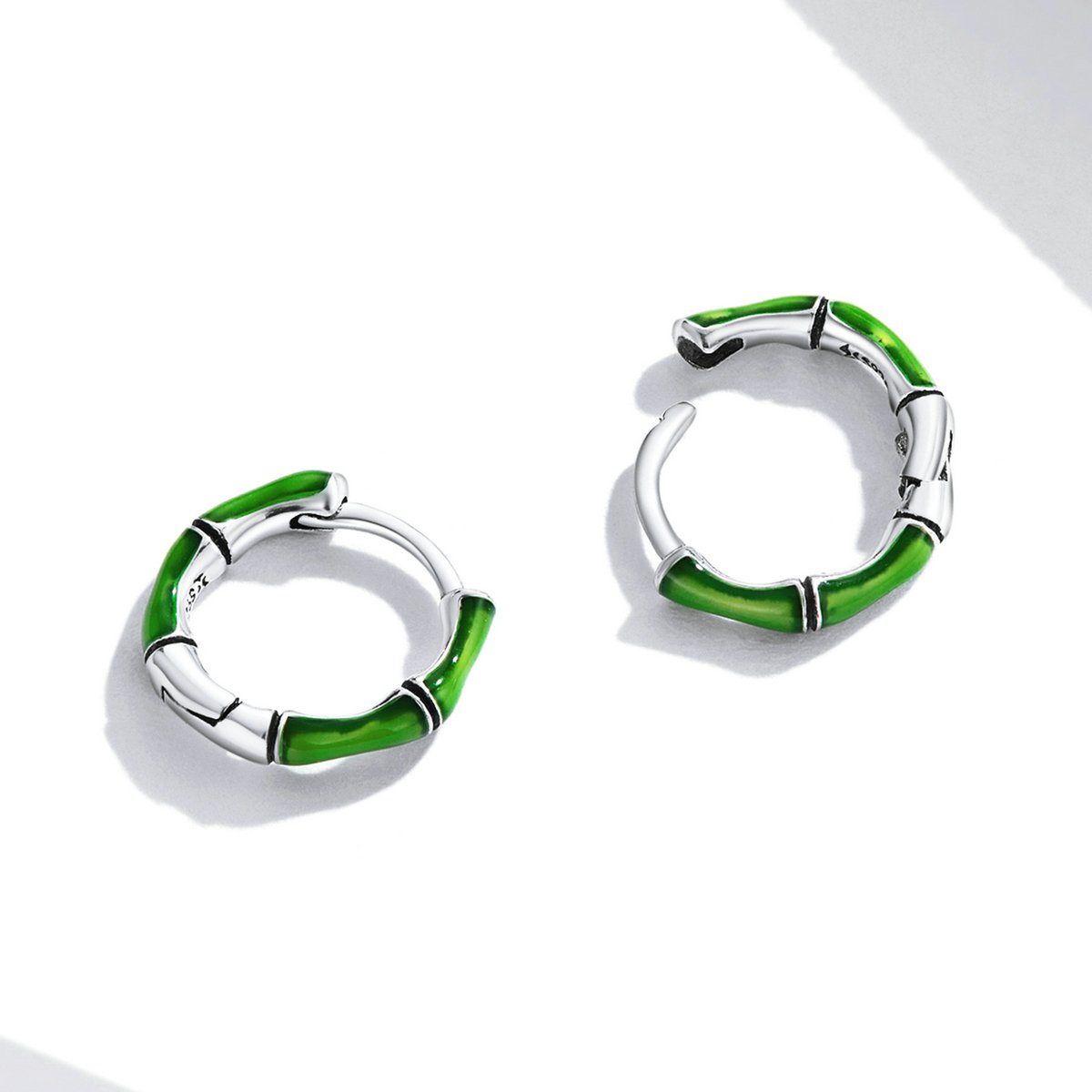 925 Sterling Silver Jewelry Bamboo Earrings Fashion Designer Hoop Earrings for Women