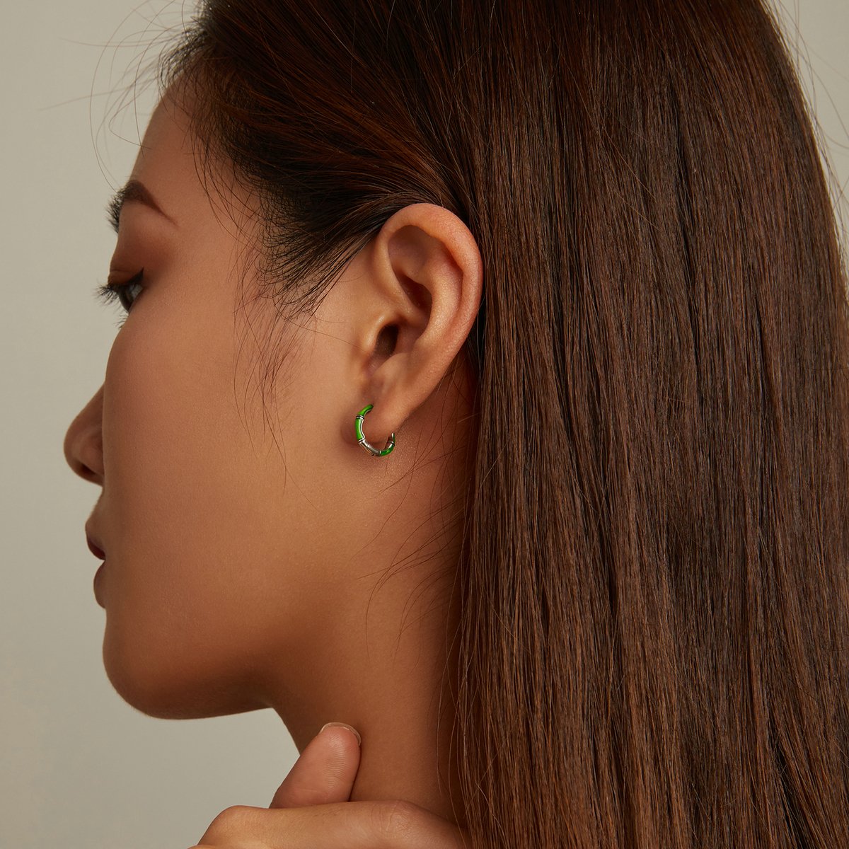 925 Sterling Silver Jewelry Bamboo Earrings Fashion Designer Hoop Earrings for Women