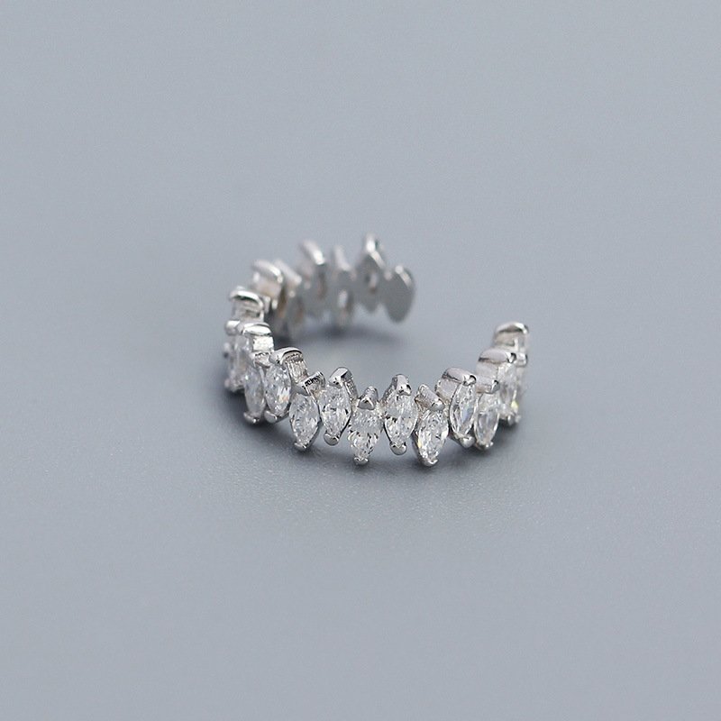 RainbowKing's High End S925 Silver Ear Cuff with Marquise Cubic Zirconia Must Have Elegant Accessory for Women Fine Jewelry