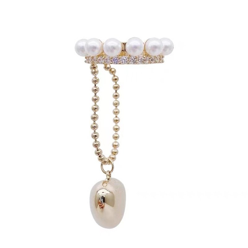 Korean Love Rhinestone Earrings Fine Jewelry No Ear Holes Pearl Ear Cuff Earring