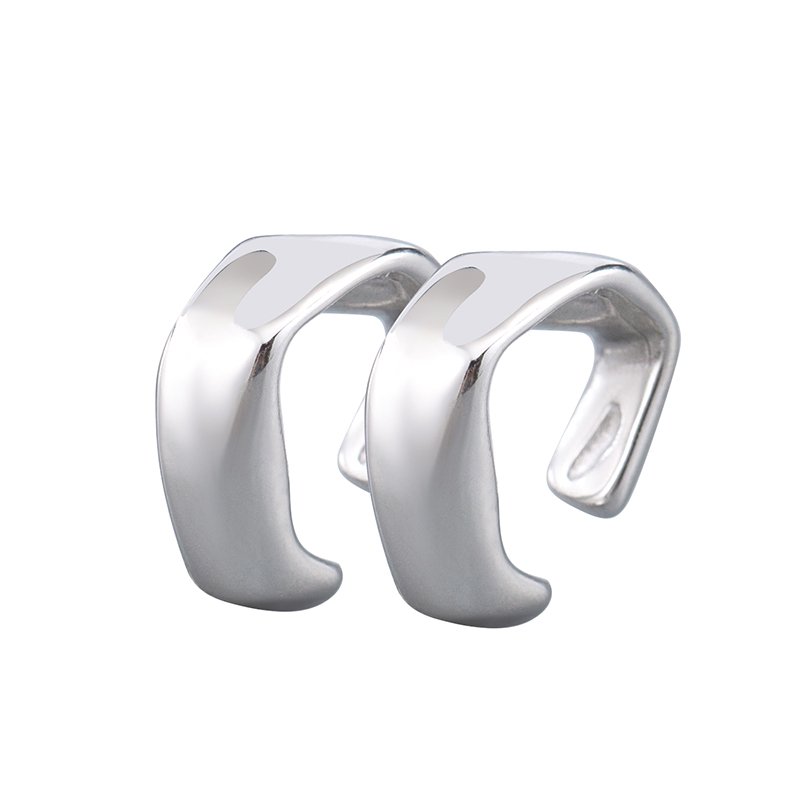 Punk Trend Geometric Clip Earrings Men/Women Stainless Steel Hypoallergenic Irregular Ear Cuff